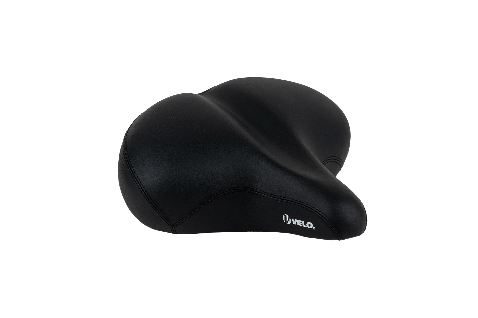 Front view of the Euphree Wide Comfort Saddle in black, showcasing its water-resistant design for added comfort on Euphree ebikes.