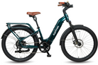 City Robin X+ in Emerald Green, showcasing premium comfort features like air suspension, wide saddle, and integrated lights for a smooth and enjoyable ride