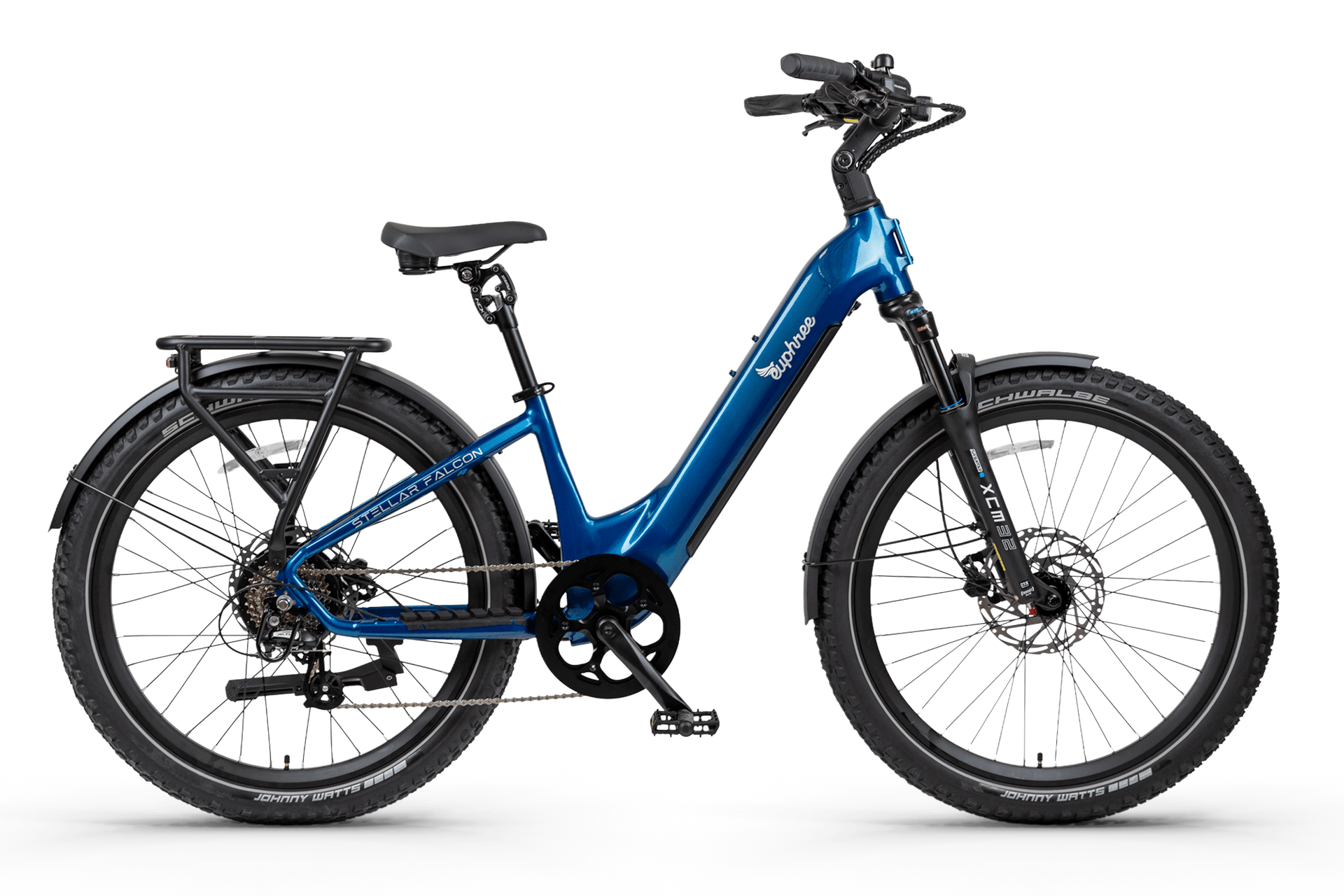 Stellar Falcon 2 Step Thru Metallic Blue | Whisper Quiet | Best Electric Bike for Seniors | Light Weight | Long Range