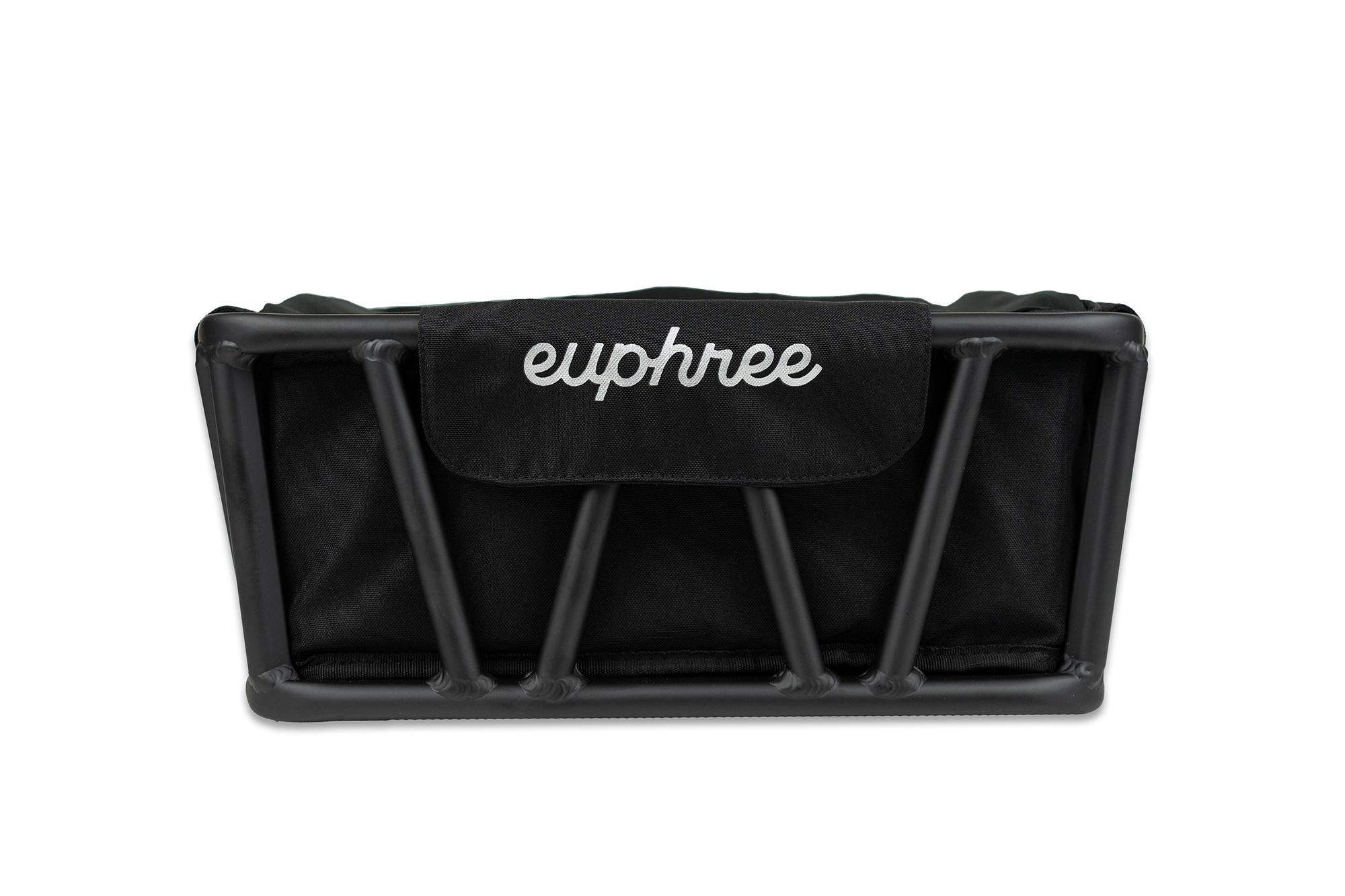 Front view of the Euphree Front Basket Liner attached to the Euphree front basket, showcasing its secure fit and durable polyester construction