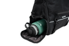 Diagonal view of the Euphree Trunk Bag with the zipper opened, showcasing a water bottle stored inside the roomy compartment for quick access.