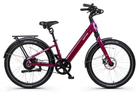 Lightweight UL-certified Solar Sparrow ebike in UltraViolet, with belt drive and upright handlebar