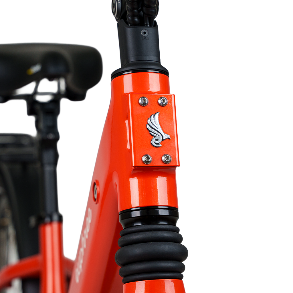 Close-up of Canyon Flame Solar Sparrow showing clean internal cable routing with no exposed wires or zip ties