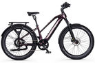 Purple Euphree Stellar Falcon electric bike featuring a mid-step frame design for easy access, equipped with wide Swabie tires for enhanced grip and comfort.