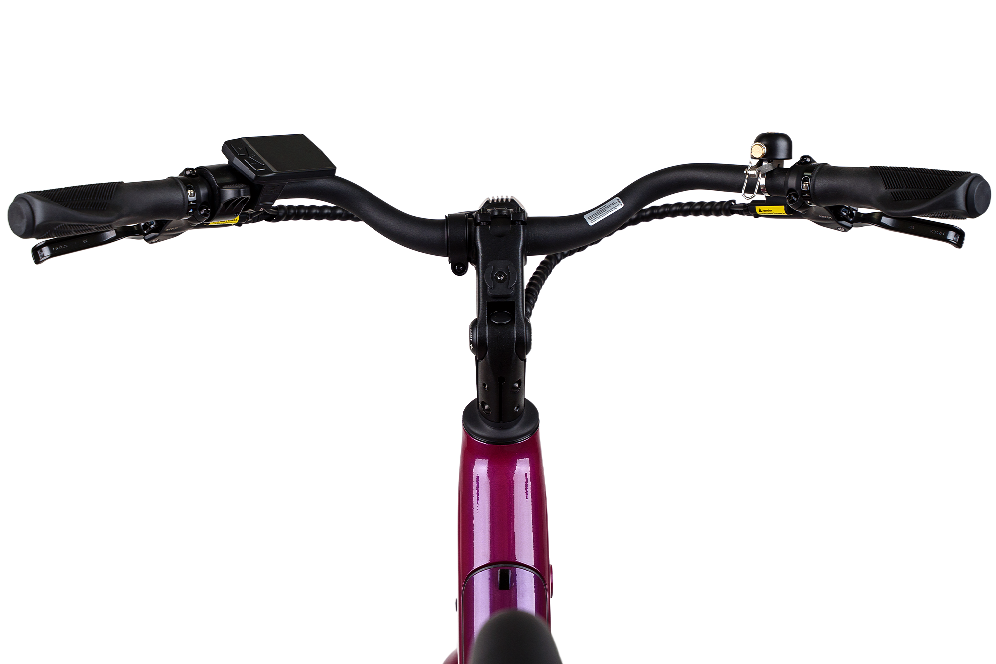 Ultra Violet Solar Sparrow cockpit view showing adjustable stem and upright riding position for relaxed posture